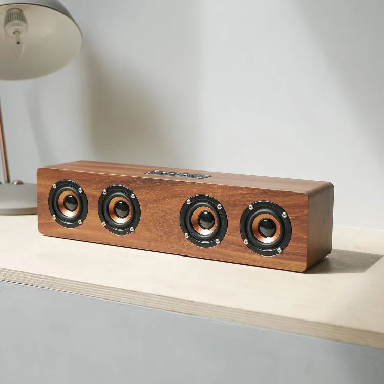 KTS-1108 Portable Bluetooth Speaker – 64mm High-Quality Wooden Case FM TWS Multi-Loudspeaker