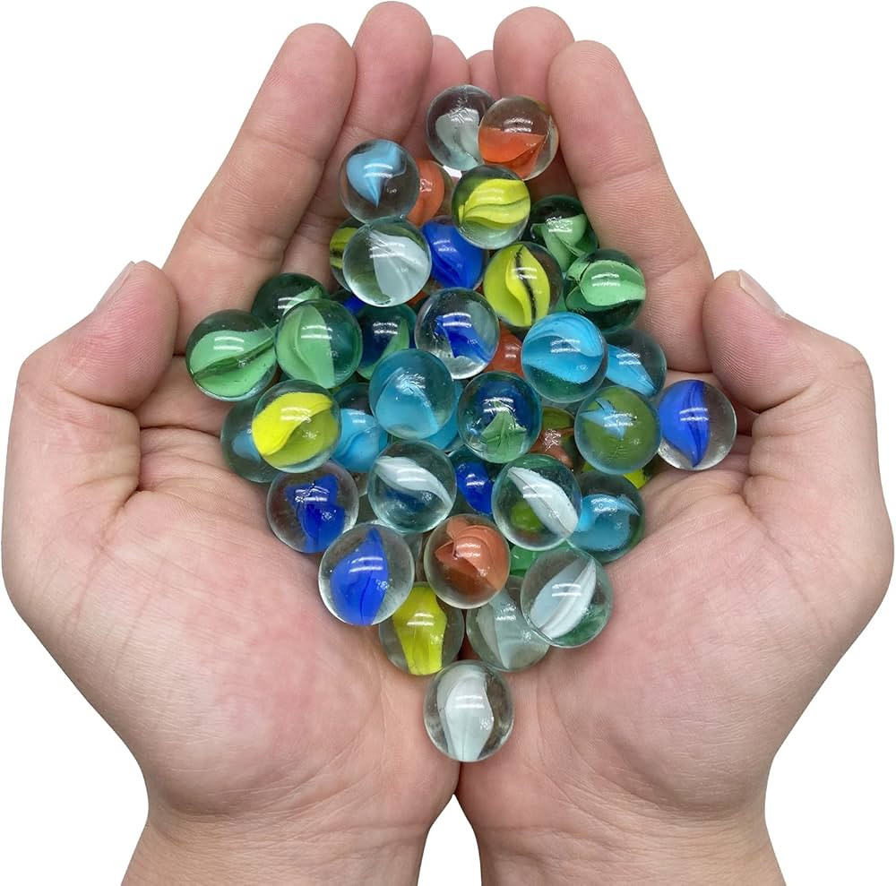 100 Pcs Glass Marbles – Colorful Decorative and Game Balls