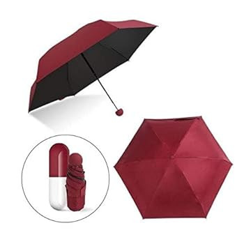Folding Capsule Umbrella | Mini Compact Travel Umbrella with UV Protection