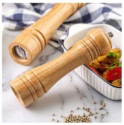 8-Inch Wooden Pepper Grinder | Manual Salt & Spice Mill for Kitchen Cooking