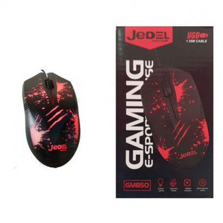 JEDEL GM850 RGB Wired Gaming Mouse – USB, Ergonomic Design, High-Precision Sensor & Colorful Lighting